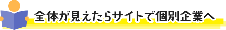 全体が見えたらサイトで個別企業へ